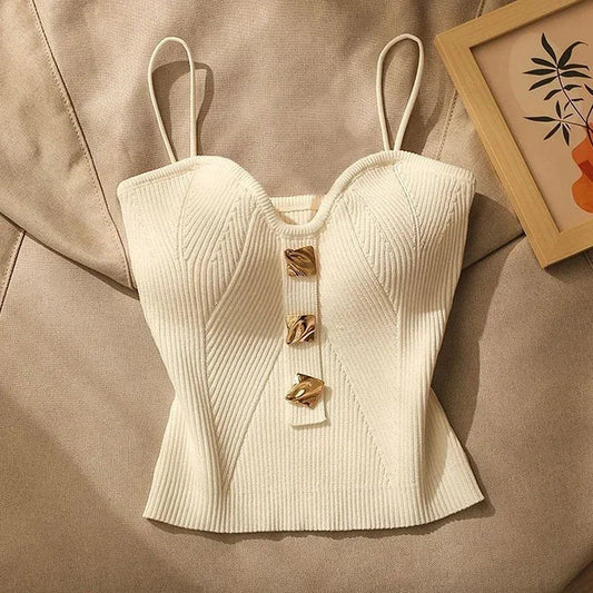 Sculptural Gold Accent Top™ — Command Attention with Every Curve Perfected
