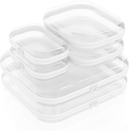 Husă transparentă cu fermoar, geantă cosmetică impermeabilă & organizator de călătorie pentru obiecte mici