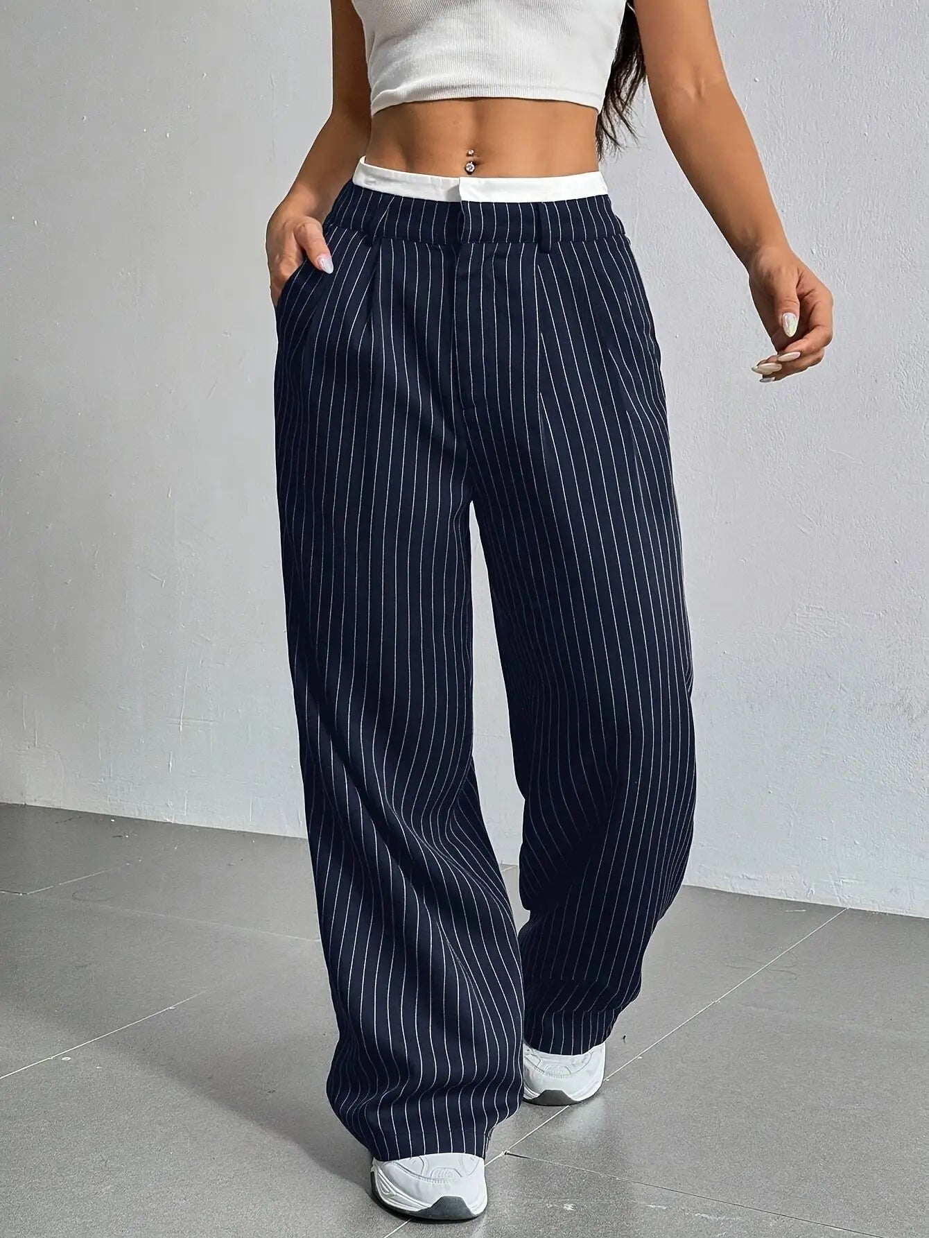 PinstripePower™ — Sculpt Your Curves and Command Every Room with Effortless Style
