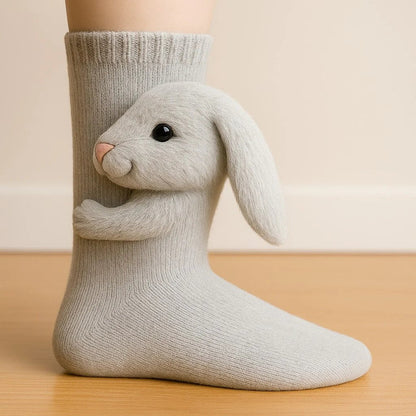 Faelina — Chaussettes en coton 3D animaux douillettes avec confort respirant