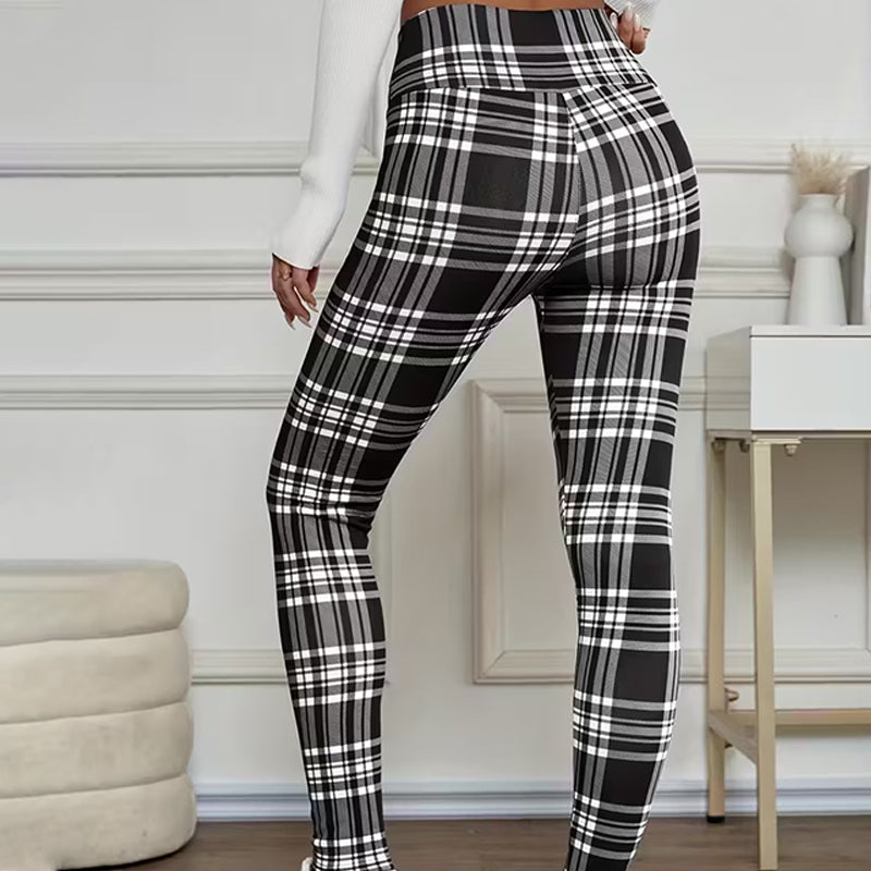Norla — Women’s Thermal Plaid Leggings with Slim High Waist