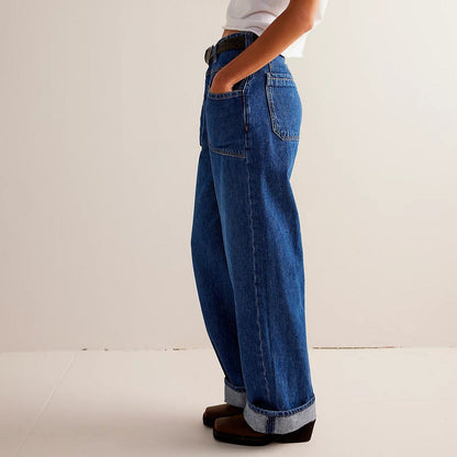 Varenza — Relaxed High-Rise Wide Leg Jeans with Vintage Wash