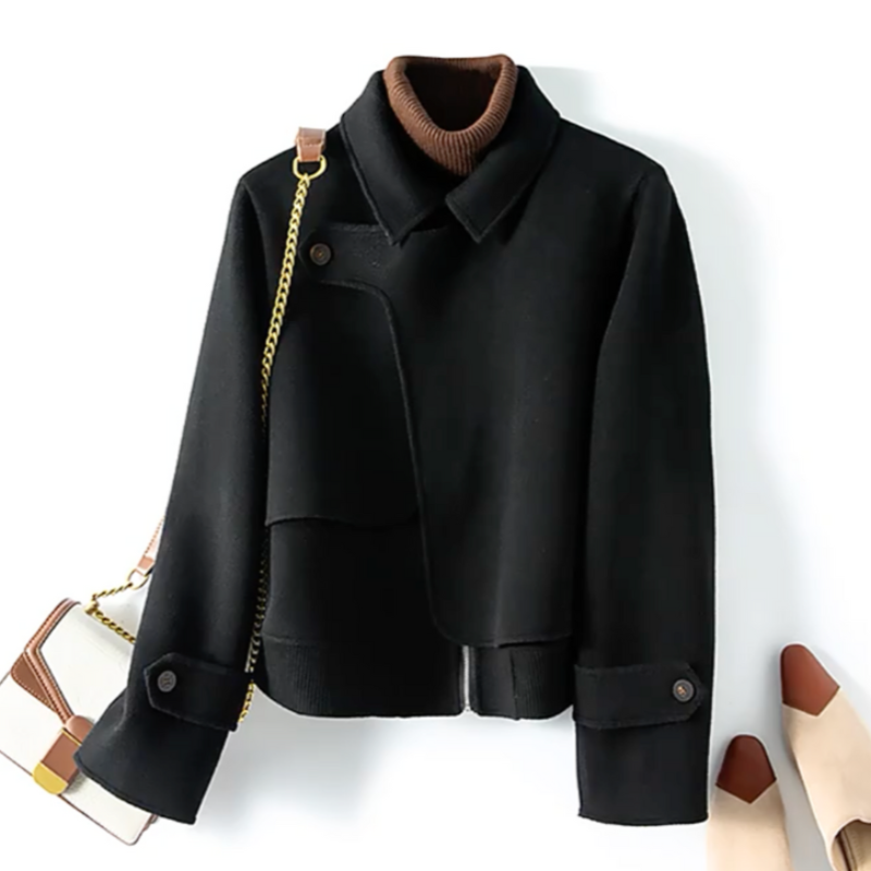 Liora Wool Jacket — Cropped Tailored Wool Coat with Structured Fit