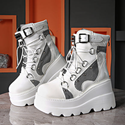 Levara — Gothic Chunky Platform Boots with Buckle Accents