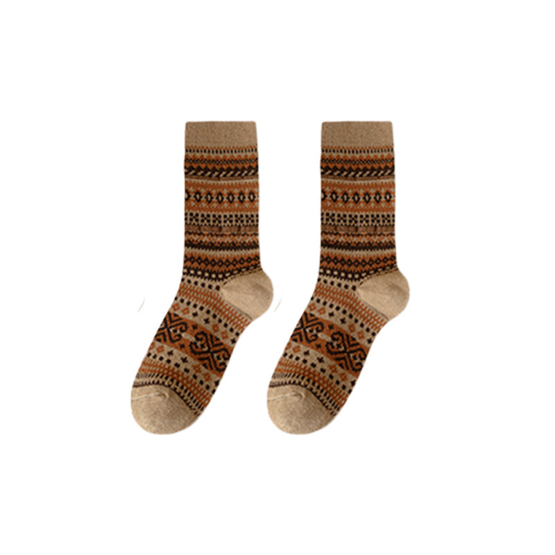 Zelenia Socks — Retro Ethnic Mid-Length Comfort Socks