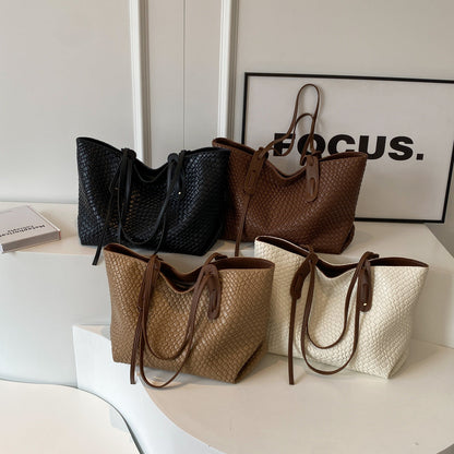 Alora — Sac fourre-tout tissé avec fines bretelles d’épaule