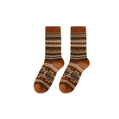 Zelenia Socks — Retro Ethnic Mid-Length Comfort Socks