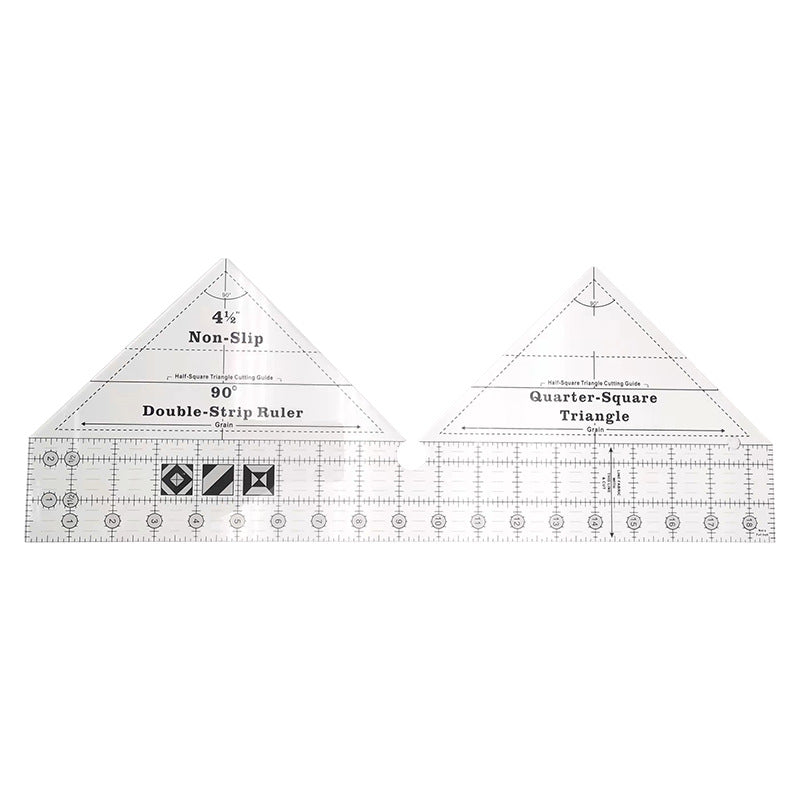 Quilara 90 Double-Strip Ruler — Precision Quilting Tool for Triangle Cuts