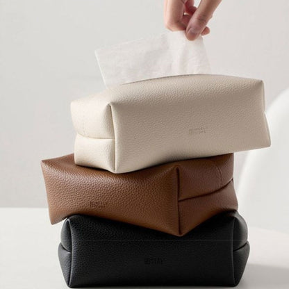 Savren — Pebbled Faux Leather Tissue Holder with Sleek Design