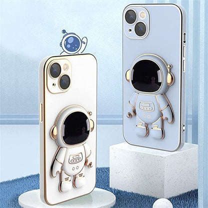 6D Plating Astronaut Hidden Stand Case Cover for iPhone