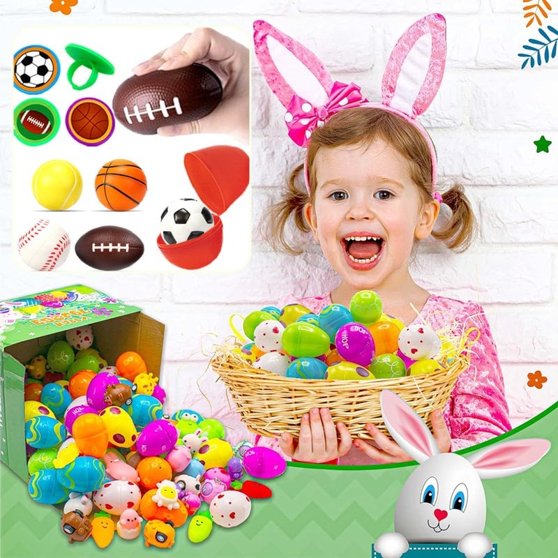 Prefilled Easter Eggs with Toys and Stickers for Egg Hunts 19$ TODAY ONLY