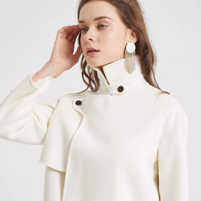 Liora Wool Jacket — Cropped Tailored Wool Coat with Structured Fit