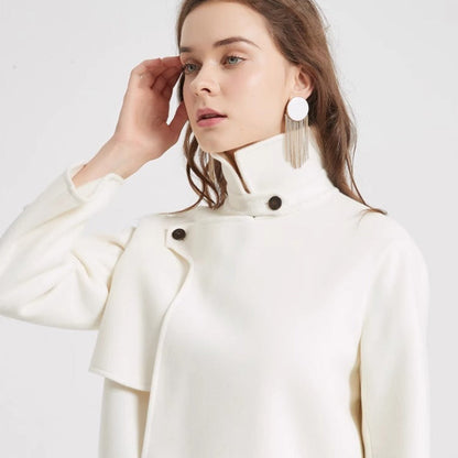 Liora Wool Jacket — Cropped Tailored Wool Coat with Structured Fit