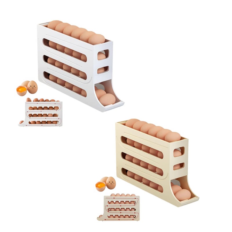 Clevora Egg Cradle — Automatic Rolling Egg Storage Organizer