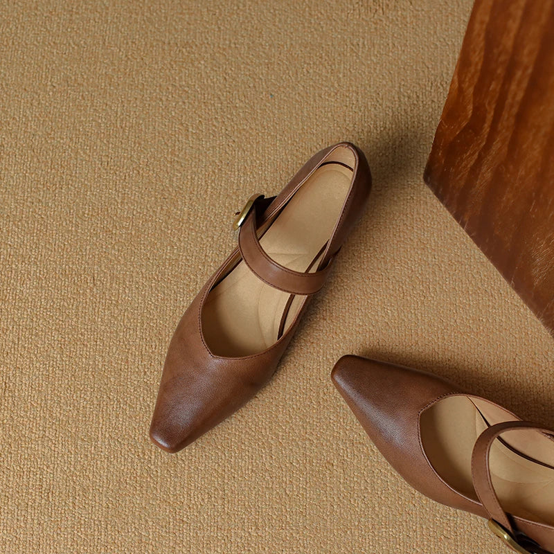 Calvea — Genuine Leather Mary Jane Pumps with Cushioned Insole