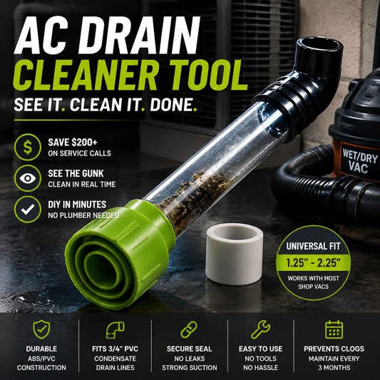 AeroClean AC Drain Line Cleaning Tool | Universal Fit, Transparent Design 0
