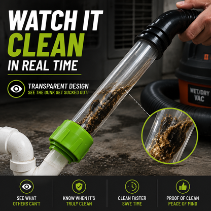AeroClean AC Drain Line Cleaning Tool | Universal Fit, Transparent Design 2