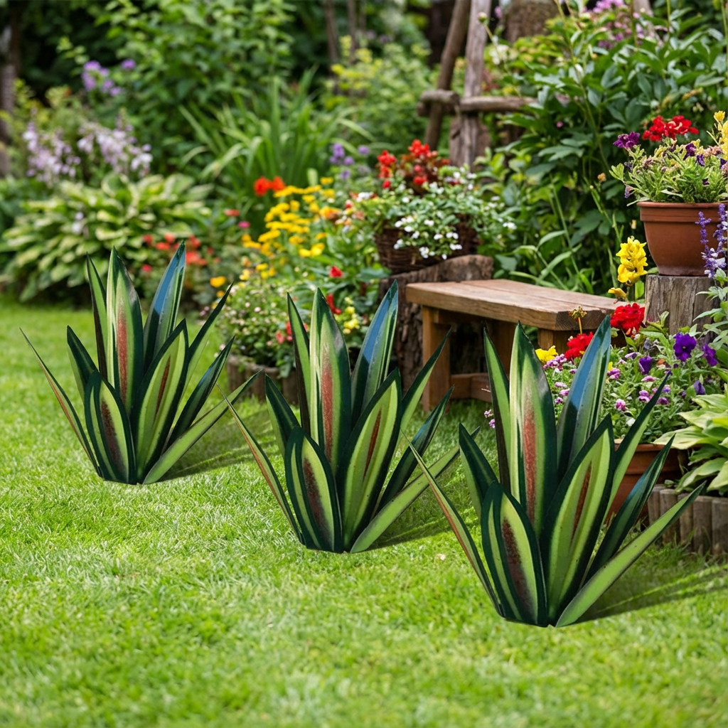 Aero Agave Garden Decor | Waterproof Solar LED Outdoor Ornament 3