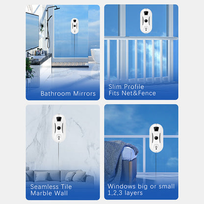 Aero Window Cleaner Robot | Dual Spinning Mop, AI Navigation 6