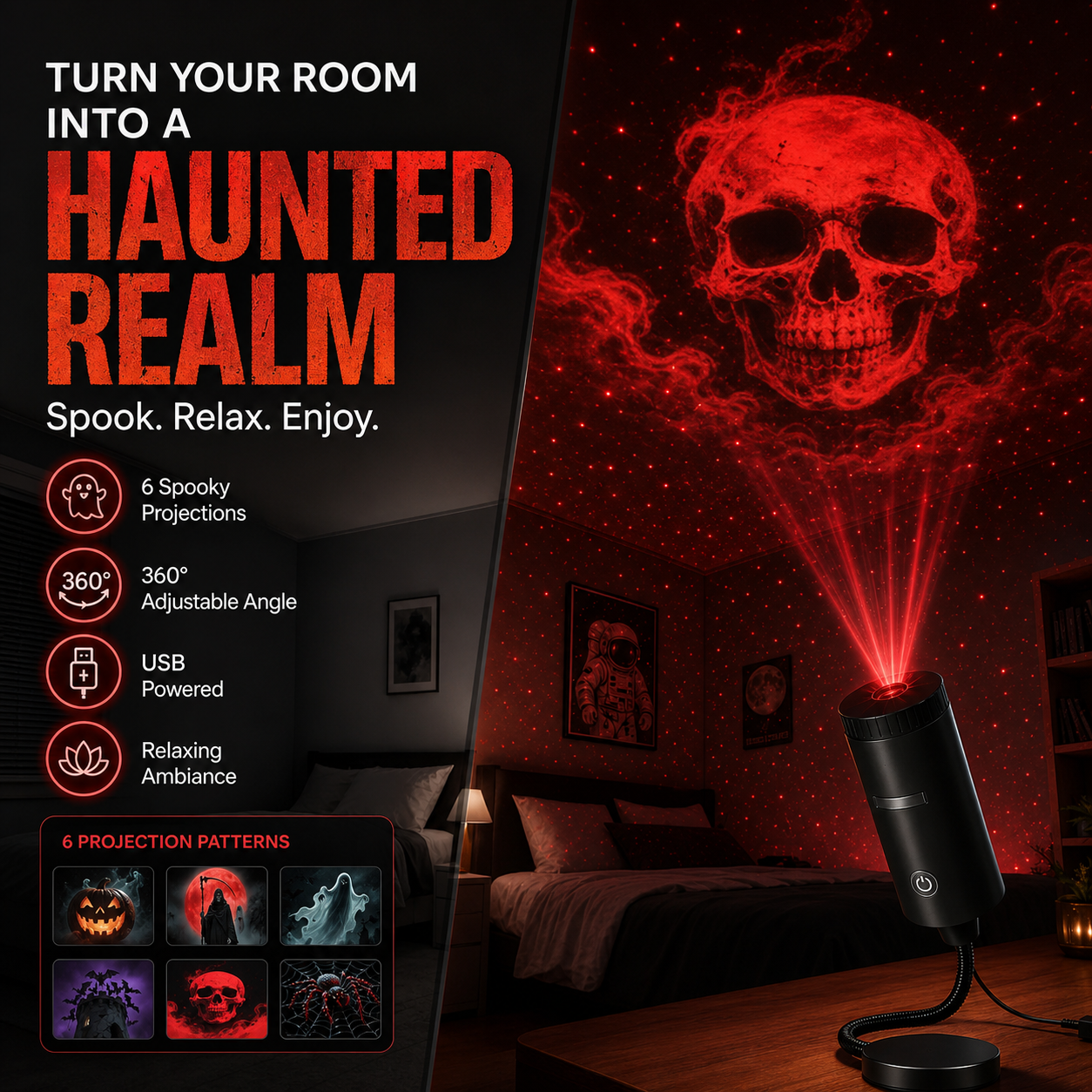 AstraGlow Galaxy Lamp | 360° Rotating Night Light Projector 1