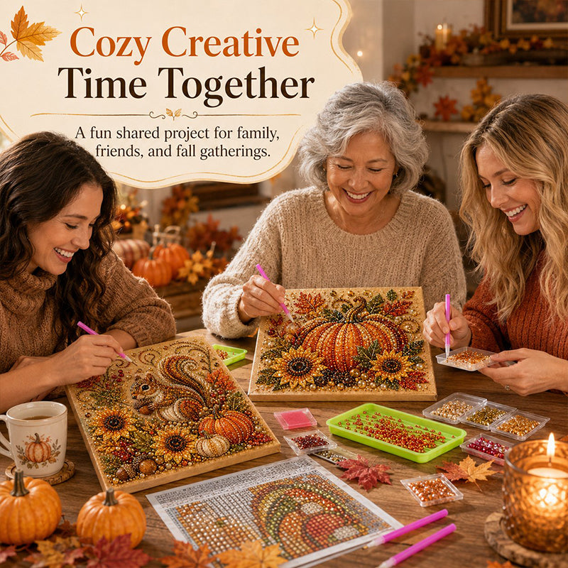 Aurelia 3D Pearl Painting Kit | Autumn Decor, 20cm x 20cm 4