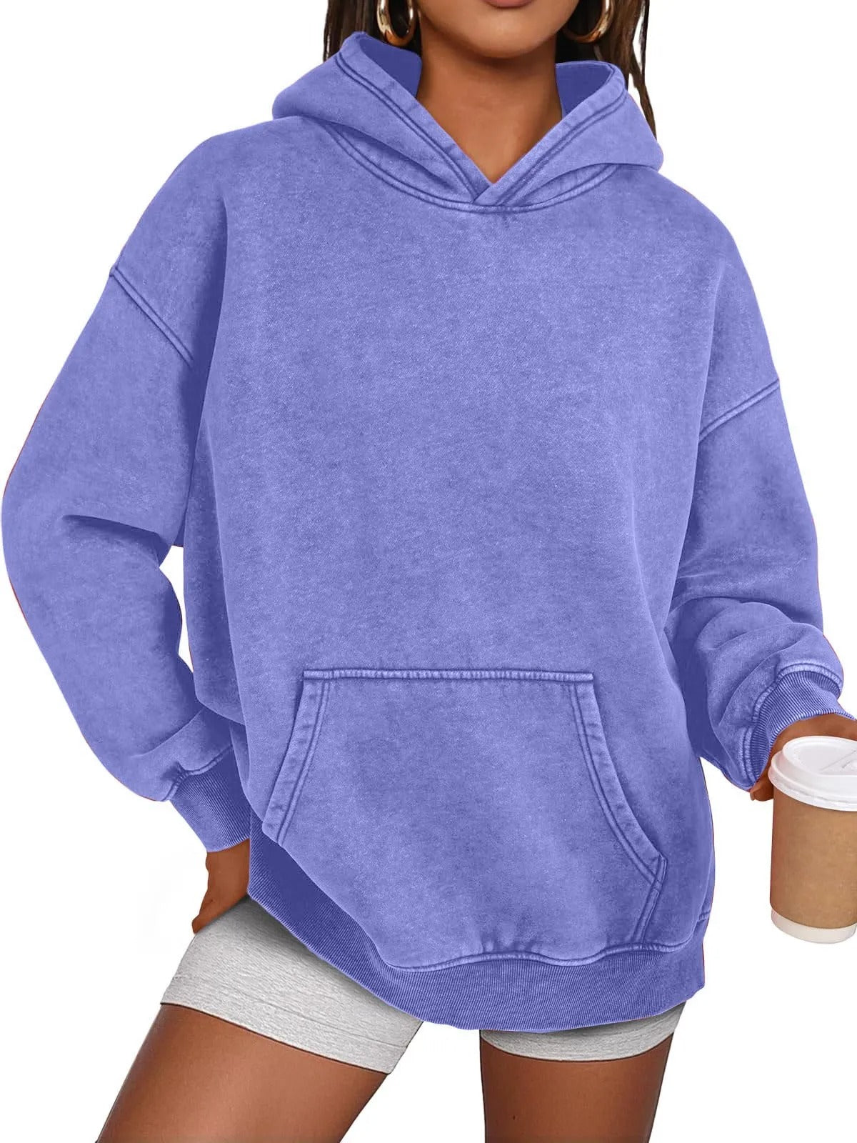 Ava Acid Wash Hoodie | Oversized, Soft Cotton Fleece 14