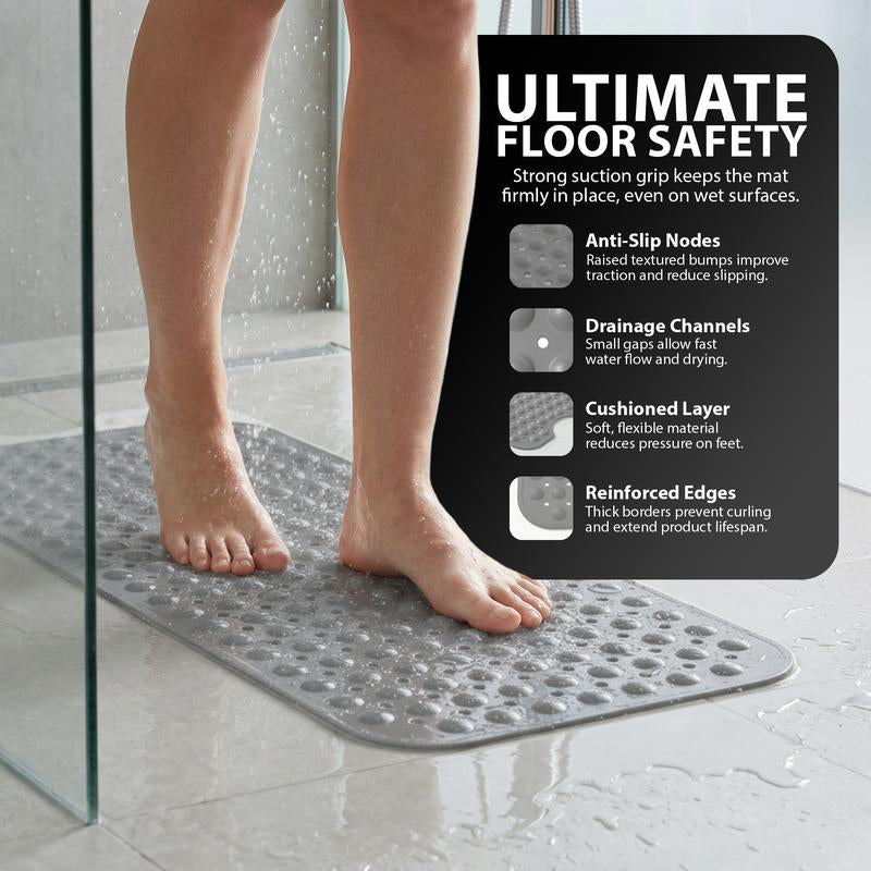 BatheSafe Non-Slip Bath Mat | Textured PVC, Suction Cups, 100 cm x 40 cm 3