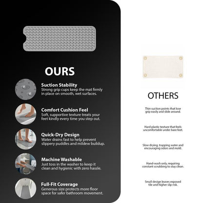 BatheSafe Non-Slip Bath Mat | Textured PVC, Suction Cups, 100 cm x 40 cm 4