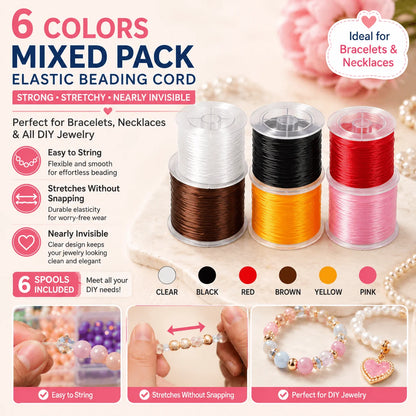 Bela Crystal Beading Cord | Elastic Thread for Bracelets, Invisible, Strong 10