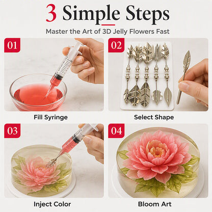 Bella 3D Gelatin Art Tool Set | Stainless Steel, Ergonomic Syringe 5