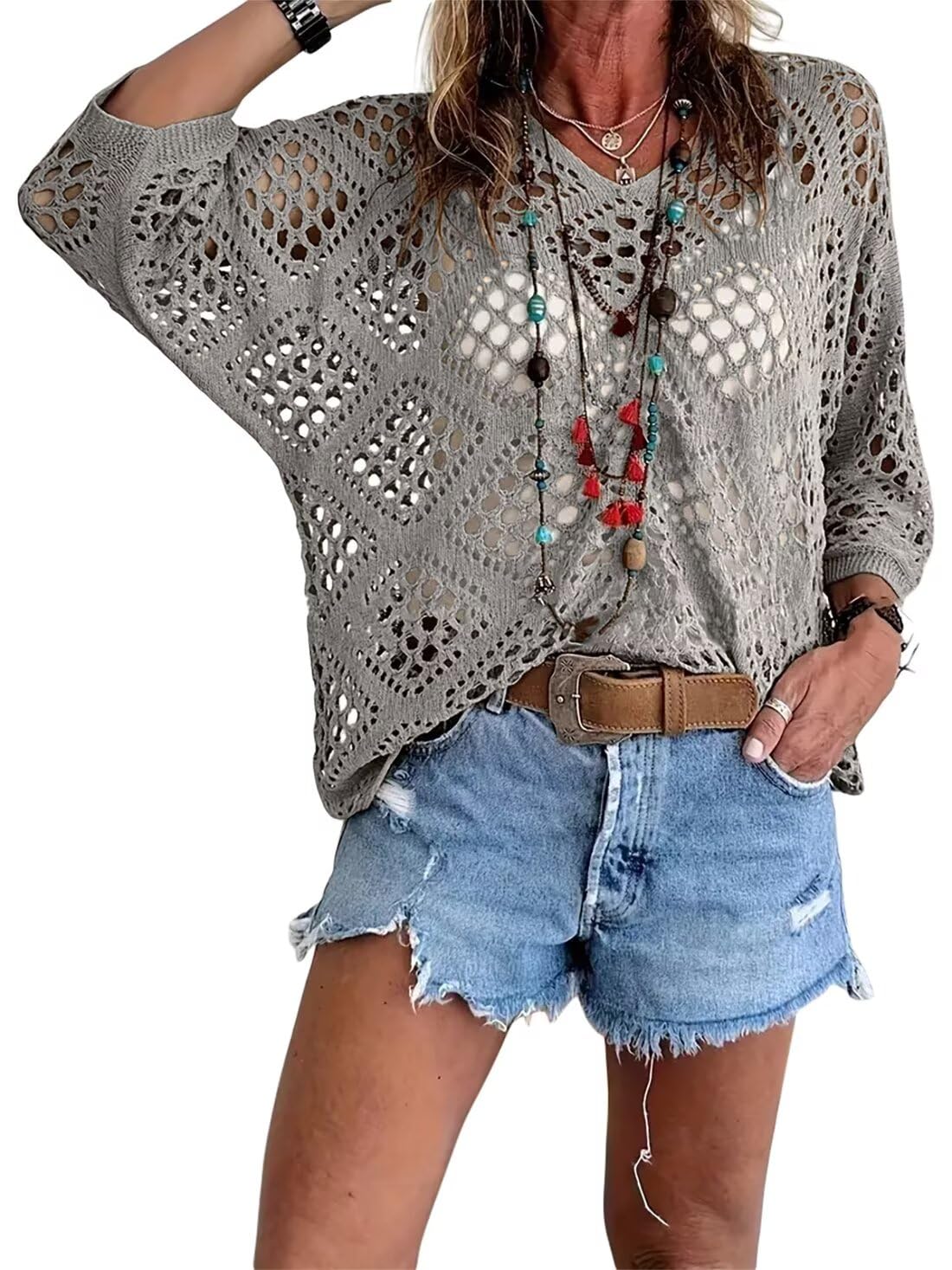 Bella Crochet Top | Bohemian-Inspired, V-Neck 2
