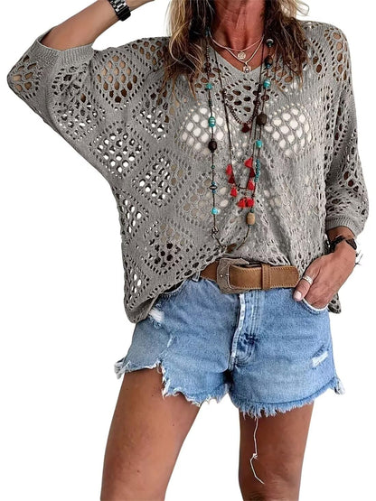 Bella Crochet Top | Bohemian-Inspired, V-Neck 2