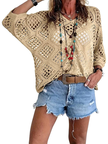 Bella Crochet Top | Bohemian-Inspired, V-Neck 4