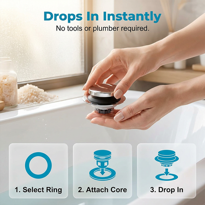 Bello Bathtub Drain Stopper | Leak-Proof, Universal Fit, Easy to Clean 5