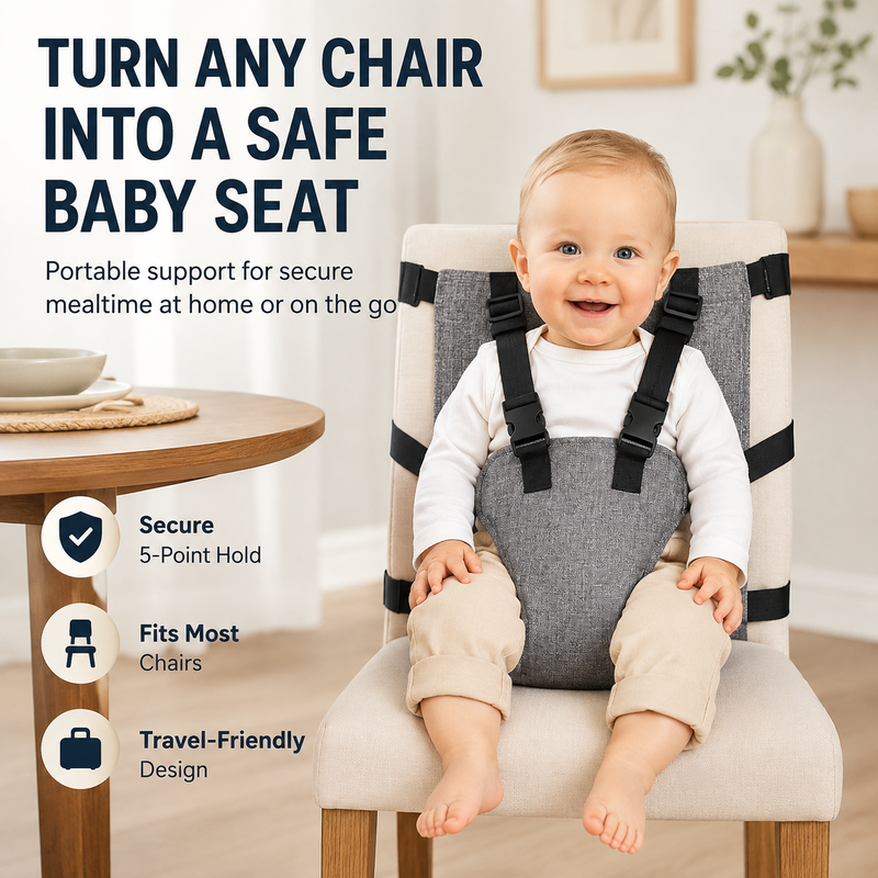 Bexley Baby Chair Harness | 5-Point Safety, Adjustable Oxford Fabric 1