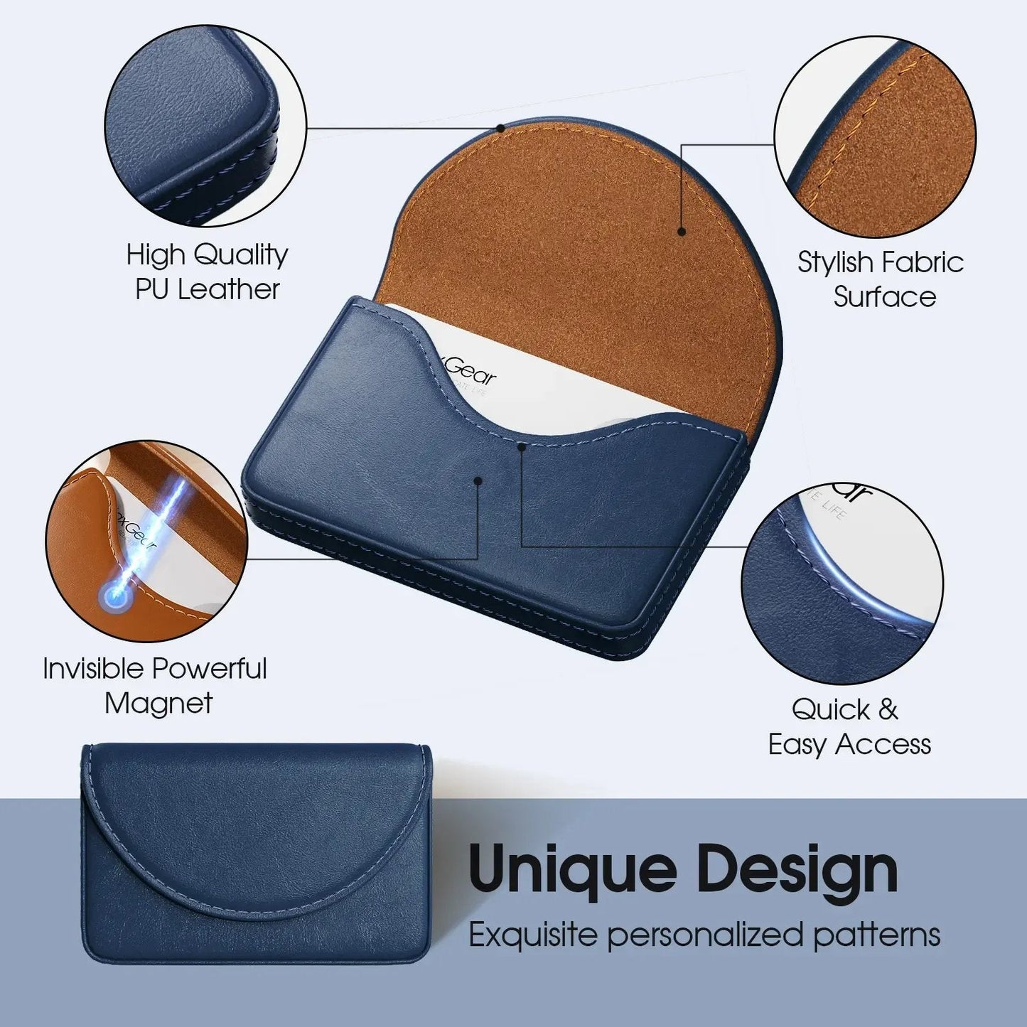 Bexley Business Card Holder | Slim PU Leather Magnetic Case 7