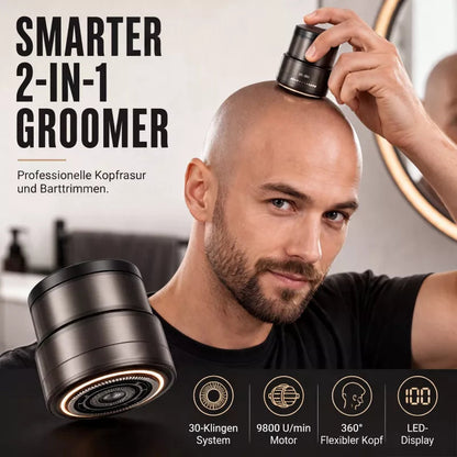 Bexon 2-in-1 Electric Shaver and Beard Trimmer | Digital Display, 30-Blade Precision 0