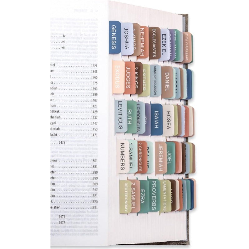 Biblio Bible Tab Set | 75-Piece Laminated Bible Index Tabs, Waterproof, Easy Alignment 11