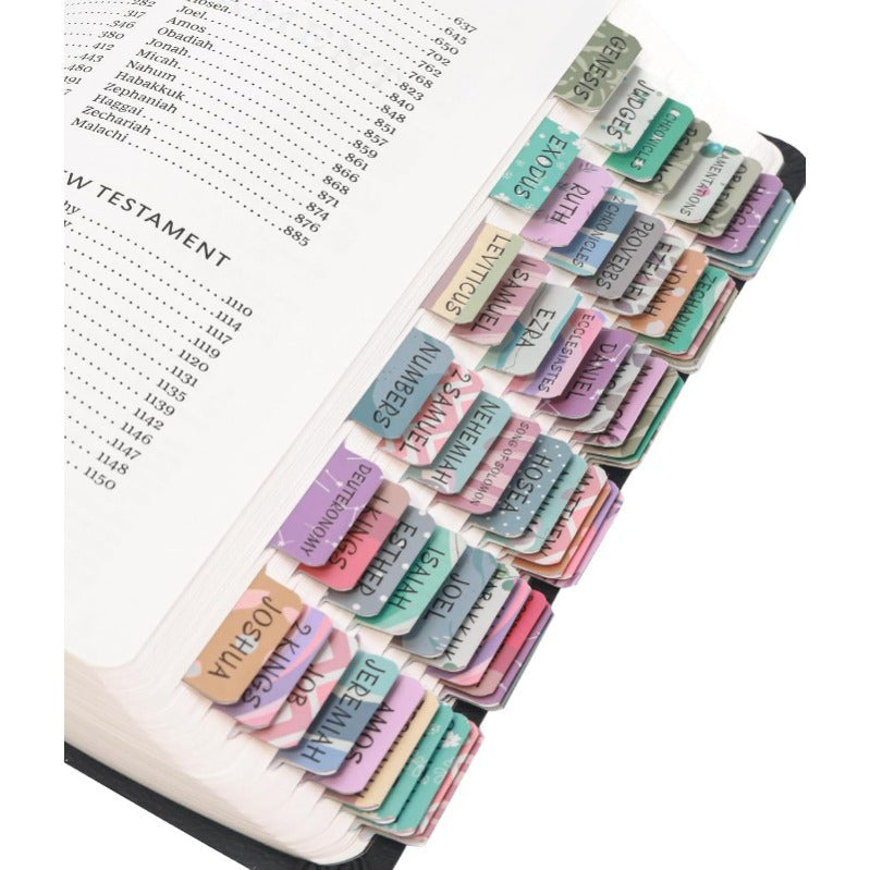 Biblio Bible Tab Set | 75-Piece Laminated Bible Index Tabs, Waterproof, Easy Alignment 12