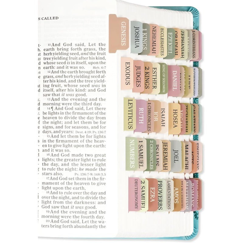 Biblio Bible Tab Set | 75-Piece Laminated Bible Index Tabs, Waterproof, Easy Alignment 8