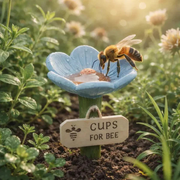 Bloom Bee Watering Station | Vibrant Resin Flower Design for Pollinators 0