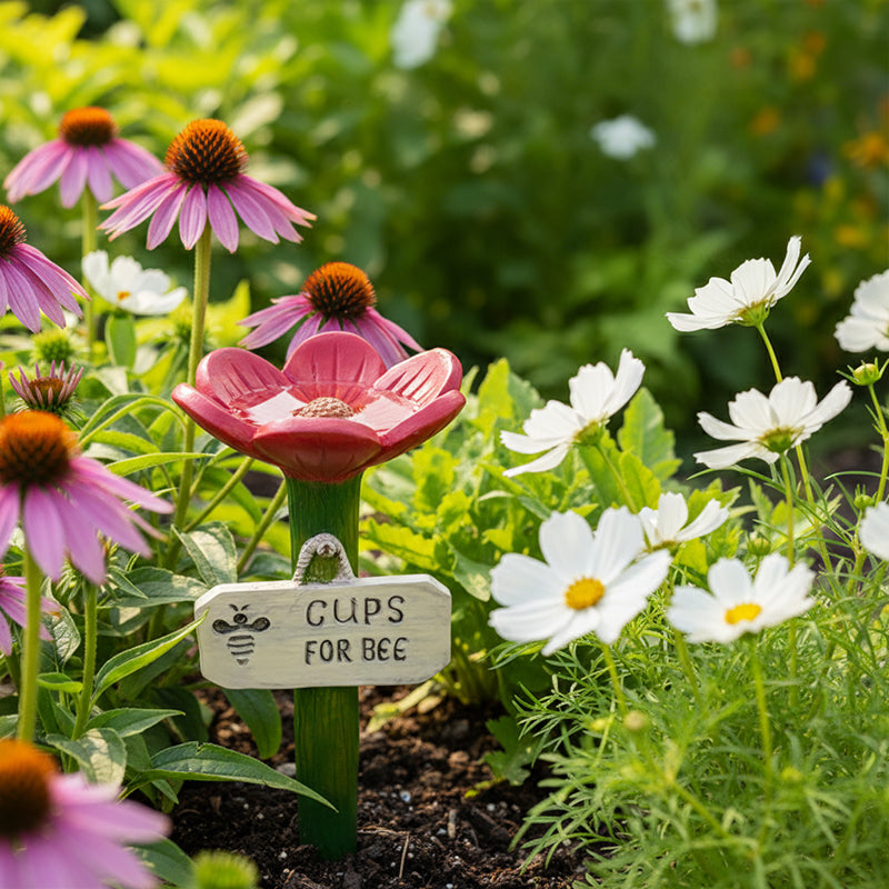 Bloom Bee Watering Station | Vibrant Resin Flower Design for Pollinators 1