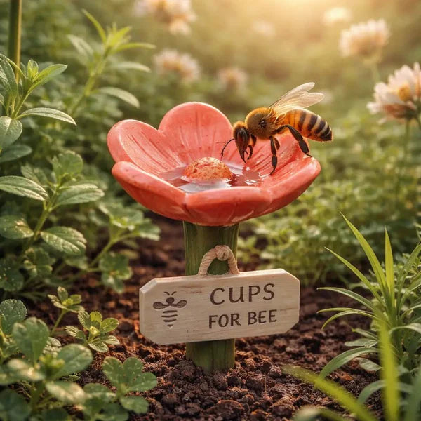 Bloom Bee Watering Station | Vibrant Resin Flower Design for Pollinators 10