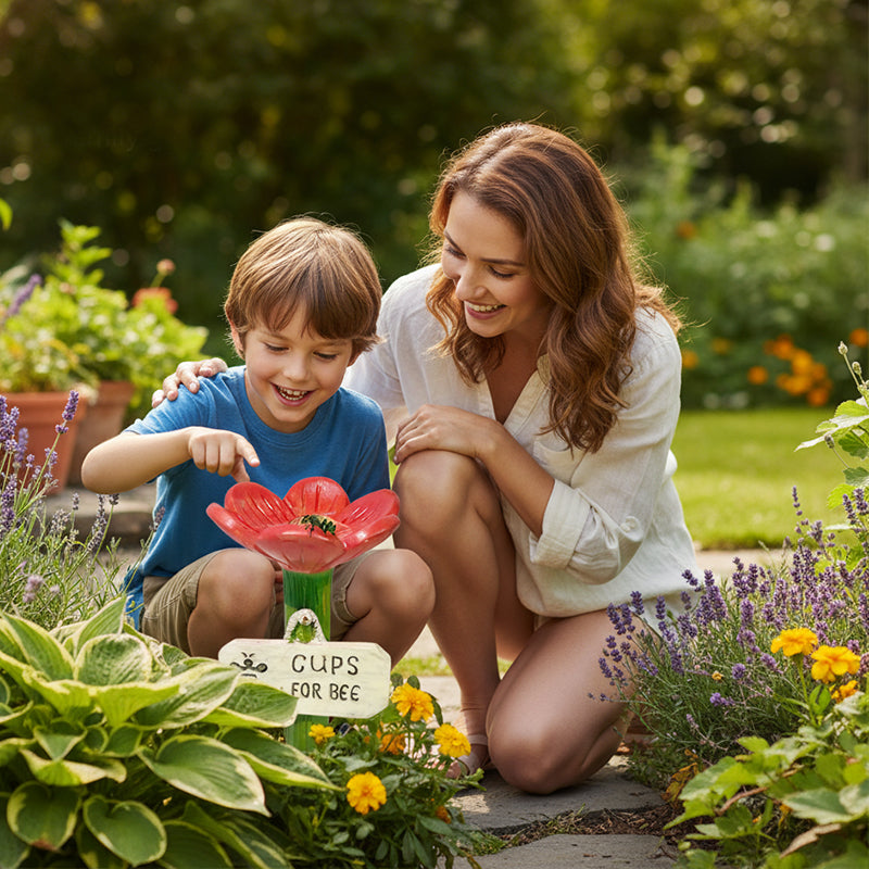 Bloom Bee Watering Station | Vibrant Resin Flower Design for Pollinators 5