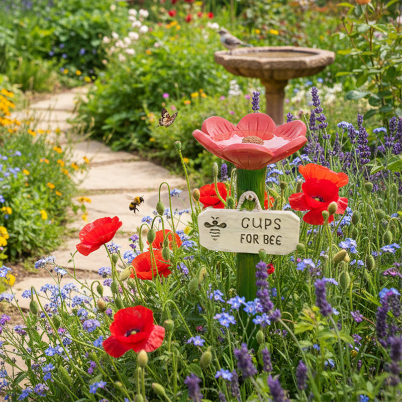 Bloom Bee Watering Station | Vibrant Resin Flower Design for Pollinators 6