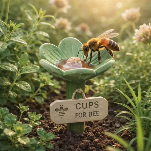 Bloom Bee Watering Station | Vibrant Resin Flower Design for Pollinators 8