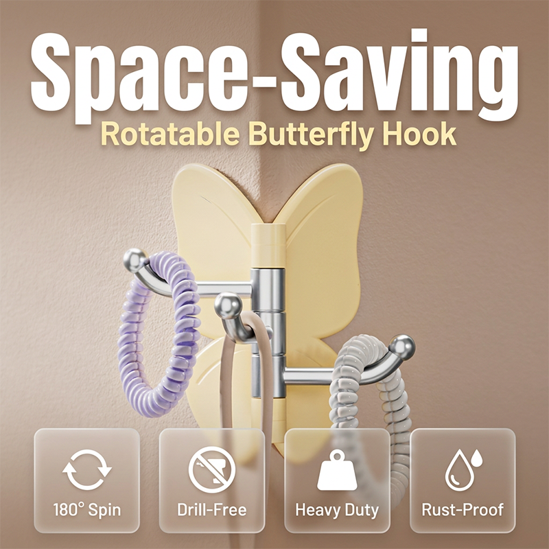 Blythe Rotatable Wall Hook | Triple Arm, 180-Degree Rotation, Decorative Coat Hook 1