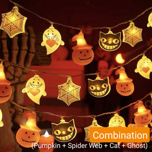 Boo Glow String Lights | Battery Operated, 10ft with 3D Pumpkins and Ghosts 0