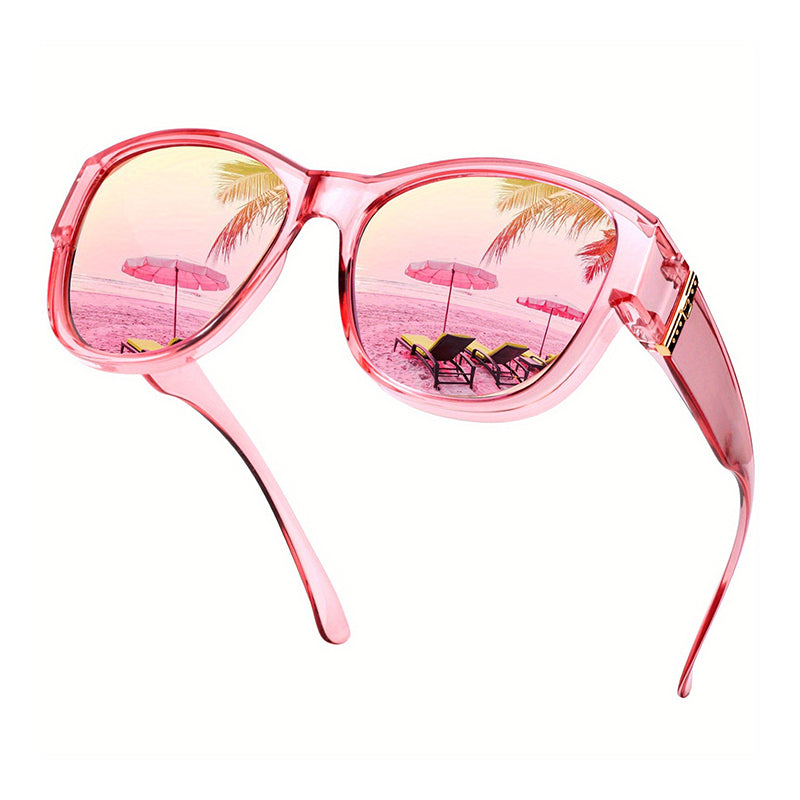 Óculos de Sol Oversized Bora | Polarizados, Proteção UV400, Ajuste Estiloso para Usar Sobre Óculos de Grau