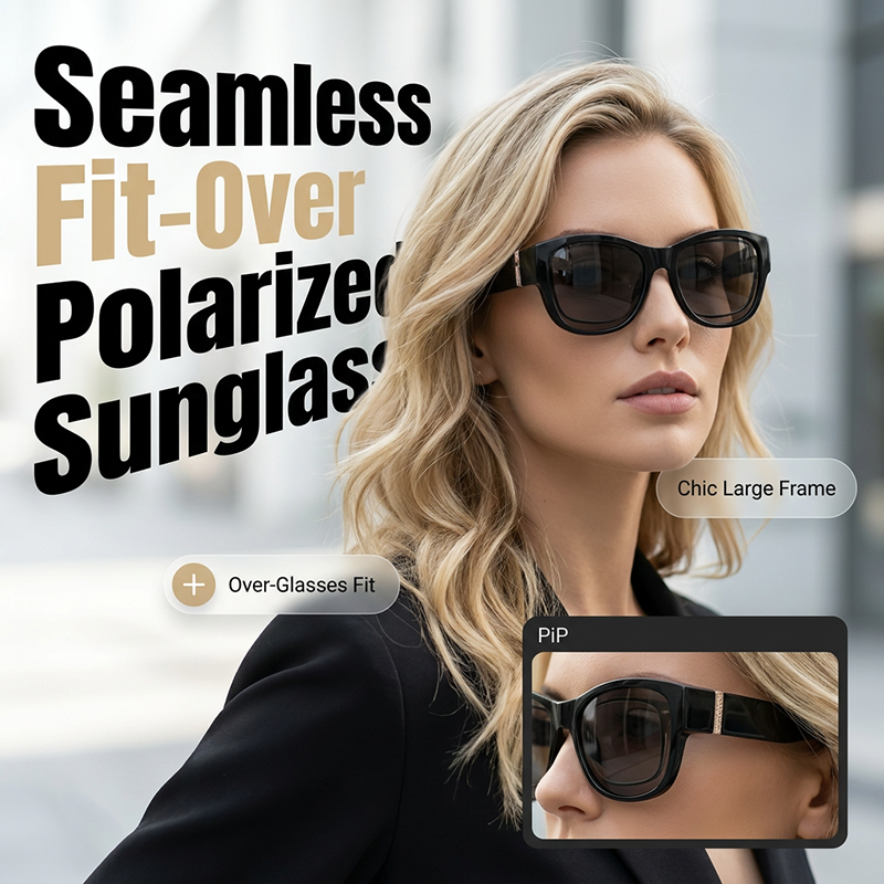 Bora Oversized Sunglasses | Polarized, UV400 Protection, Stylish Fit Over Prescription Glasses 1